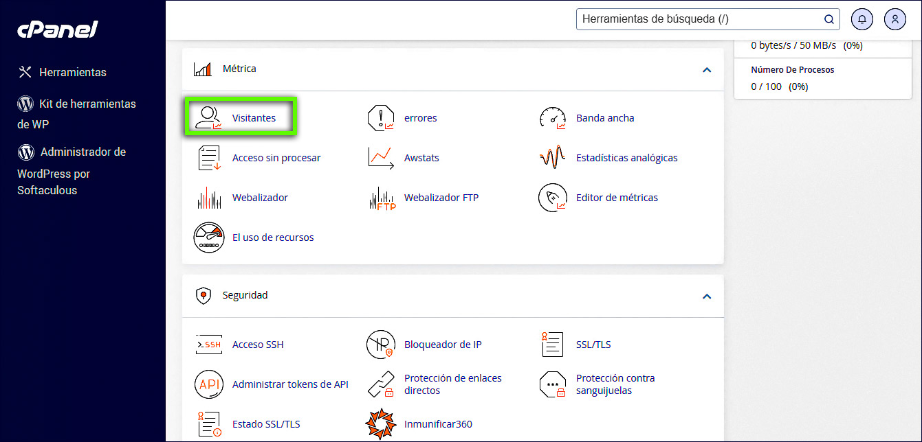cPanel_Métricas