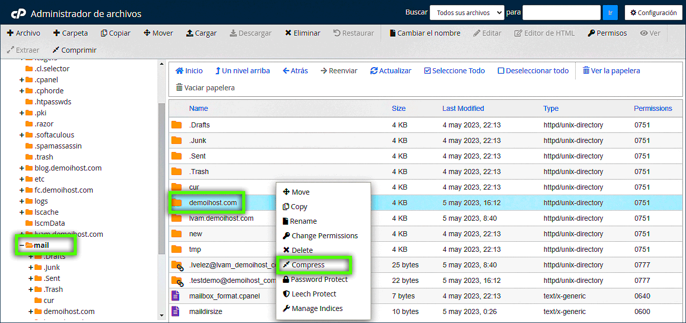 Comprimir-correos-mail