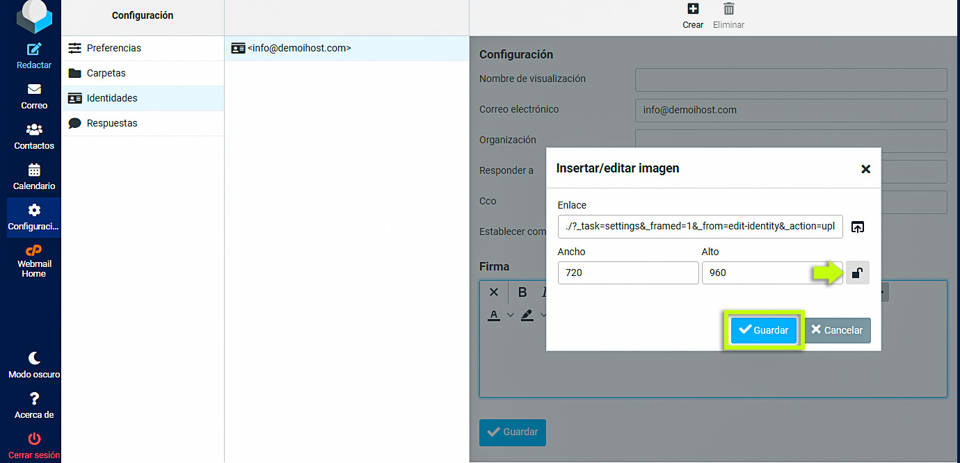 Insertar imagen seleccionada