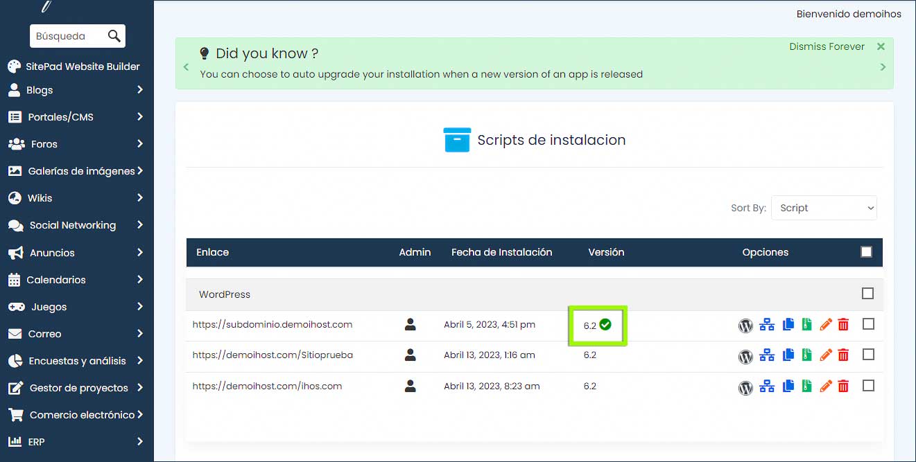 icono de actualización automática