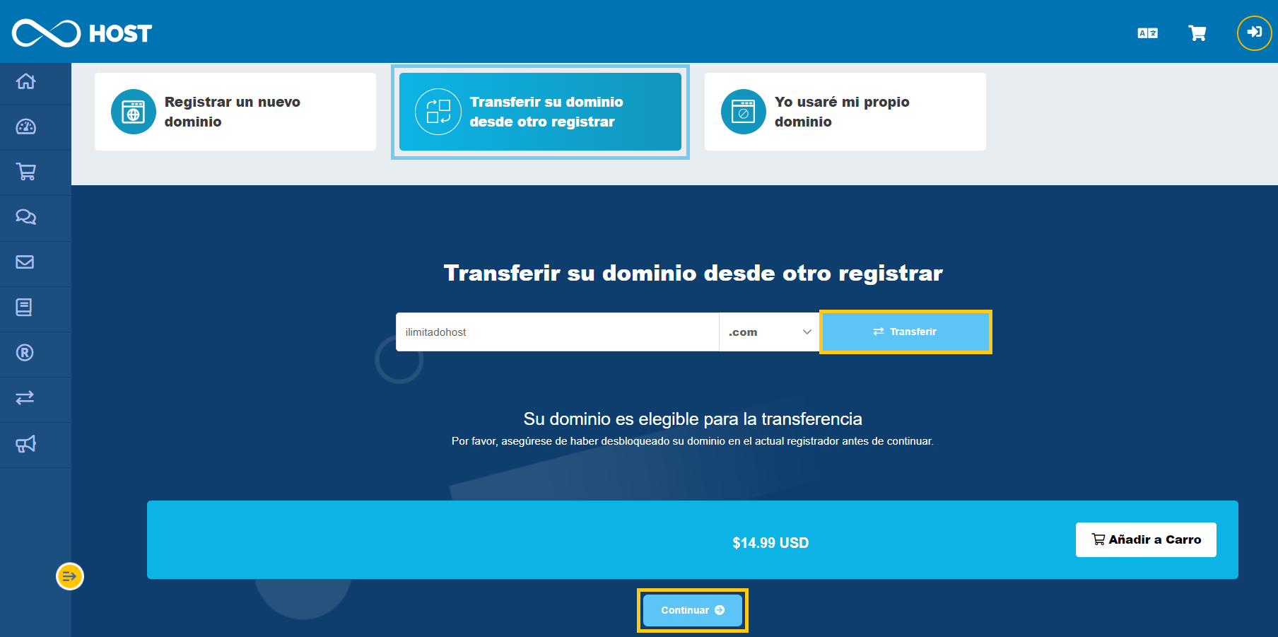 Transferir-dominio