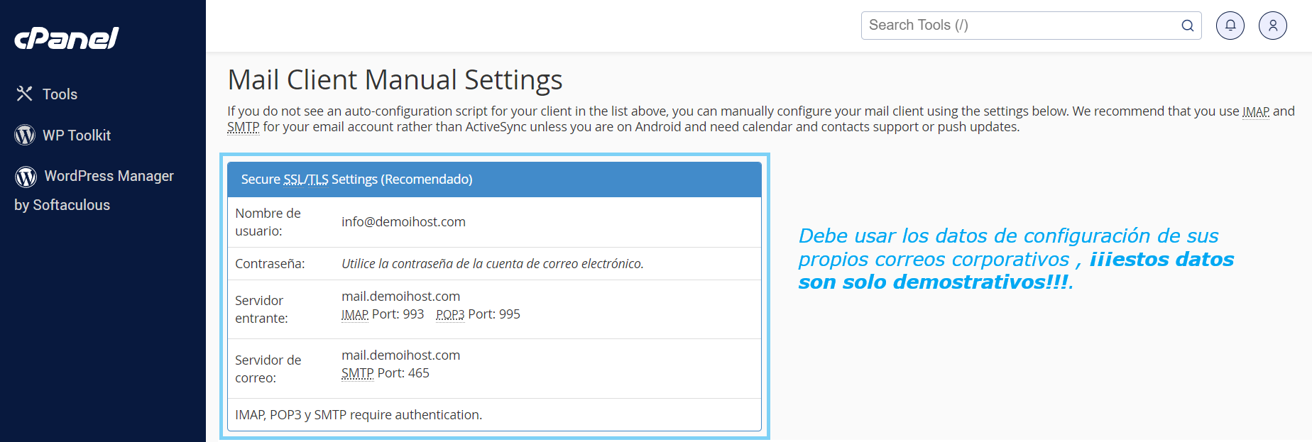 Parametros enlace otros dispositivos