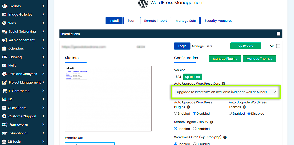 Administrador de WordPress - Configuración principal