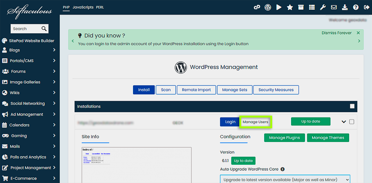 Administrador de WordPress - Cambiar contraseña