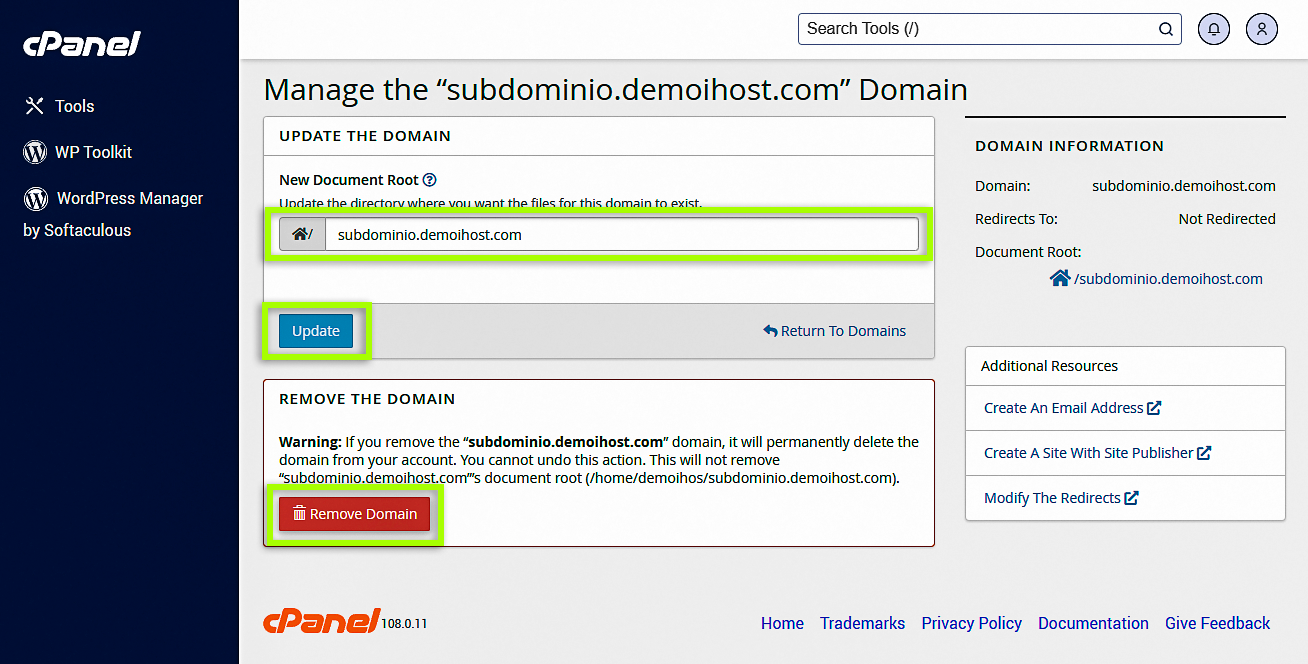 Eliminar actualizar direccionar