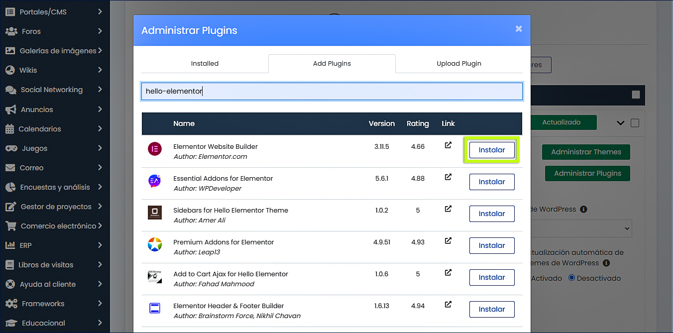 Instalar Plugins