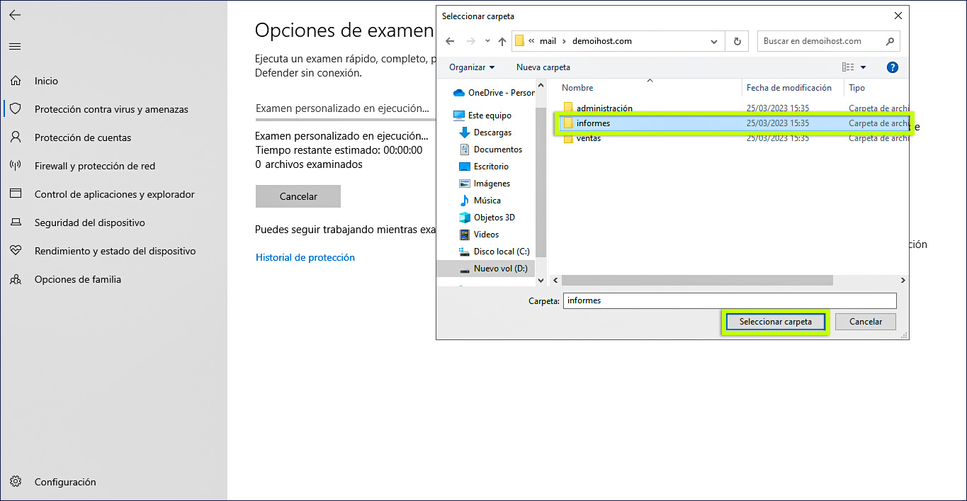 Examen de correo
