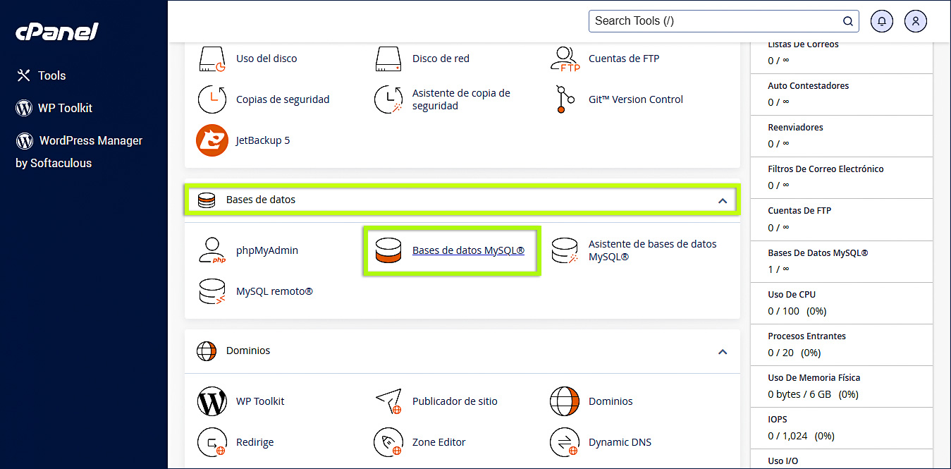 Base de Datos MySQL