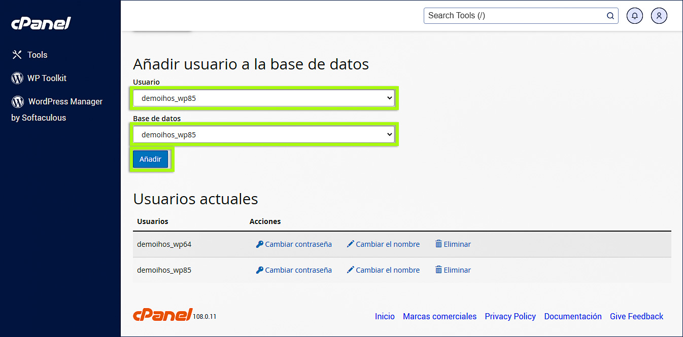 Añadir usuario a la base de datos